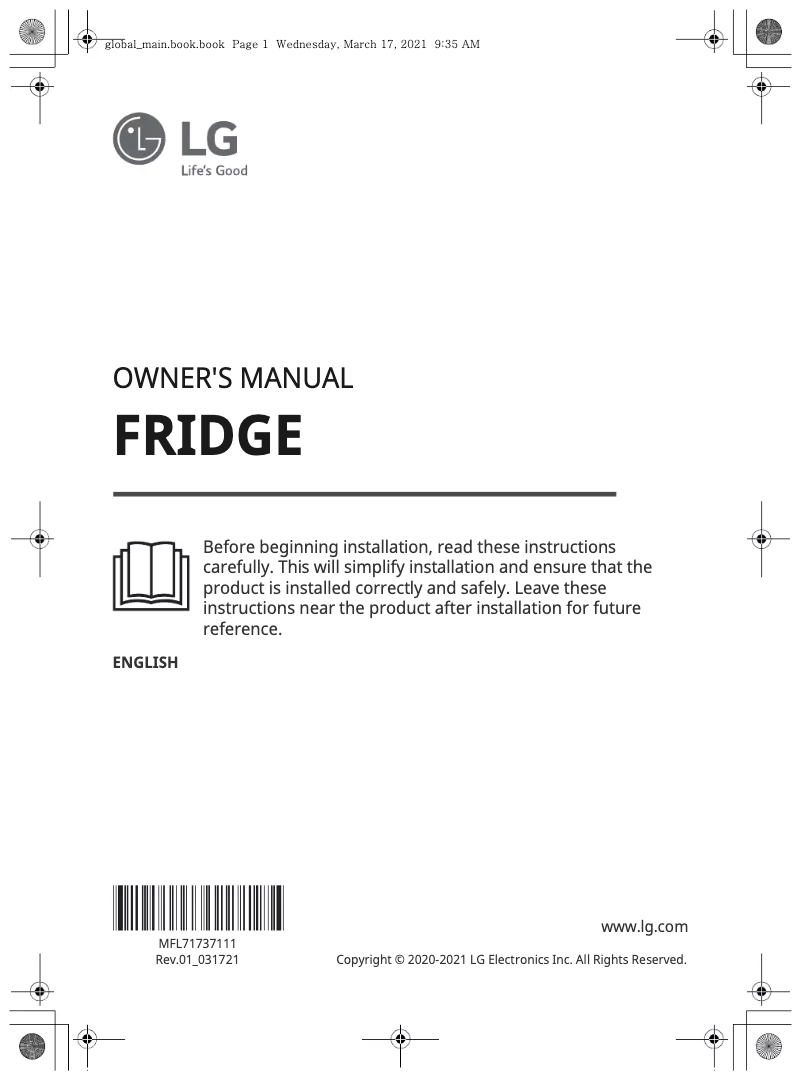 Page 1 de la notice Manuel utilisateur LG LD141BBSIT