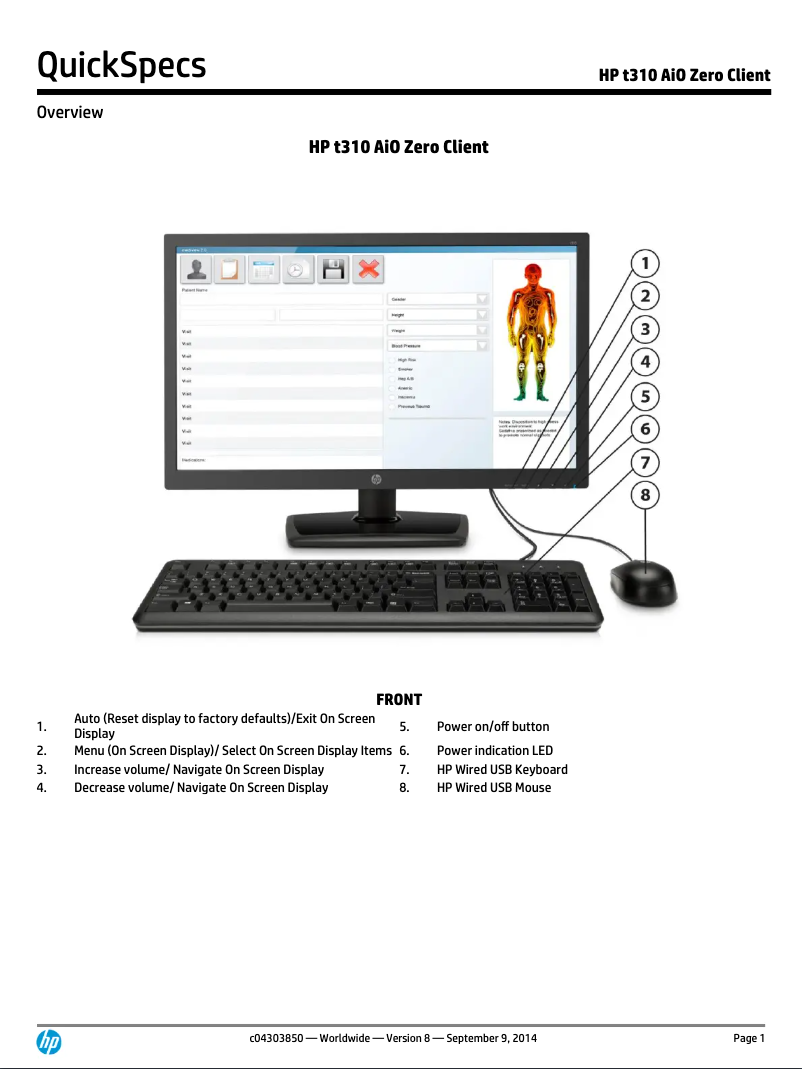 Image de la première page du manuel de l'appareil t310 Zero Client