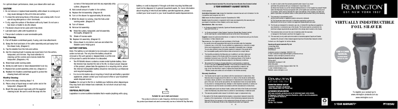 Image de la première page du manuel de l'appareil Virtually Indestructible PF7855AU