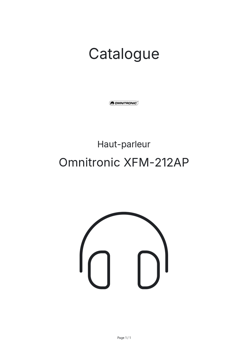 Page n°1 - Catalogue Omnitronic XFM-212AP