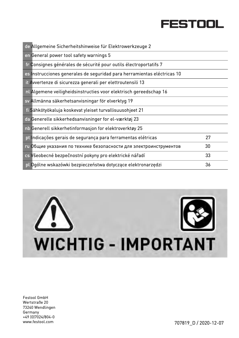 Image de la première page du manuel de l'appareil ETS 150/3 EQ-Plus