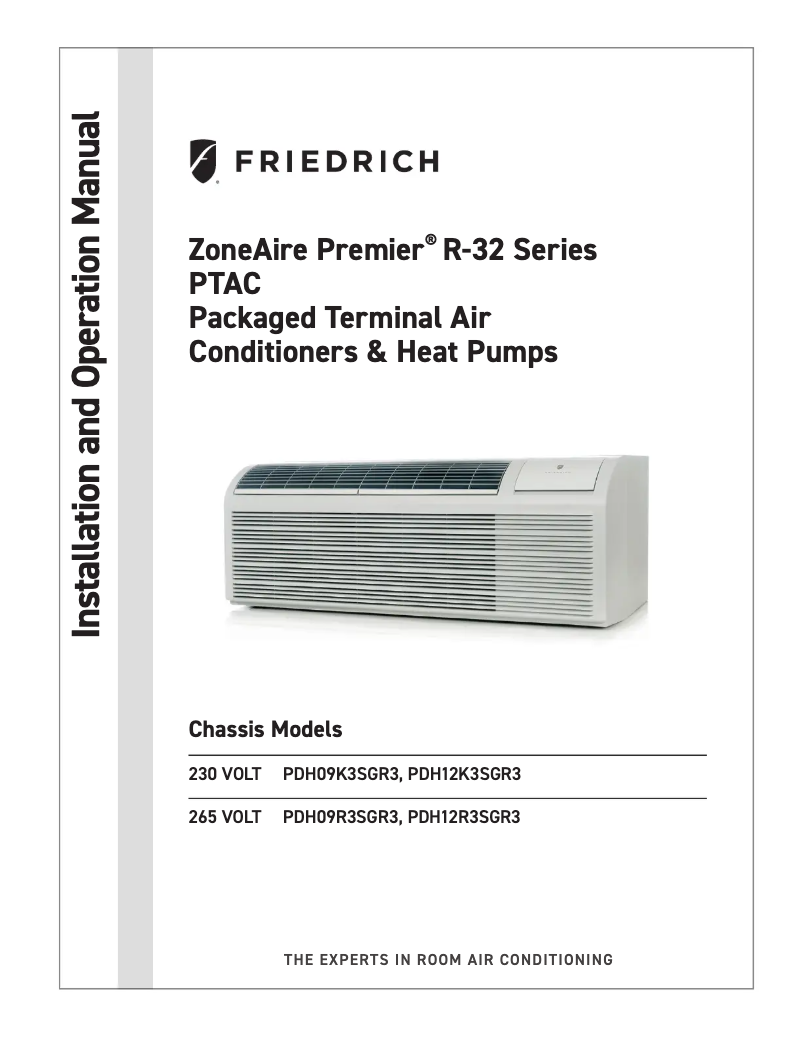 Page n°1 - Manuel utilisateur Friedrich PDH07K3SG