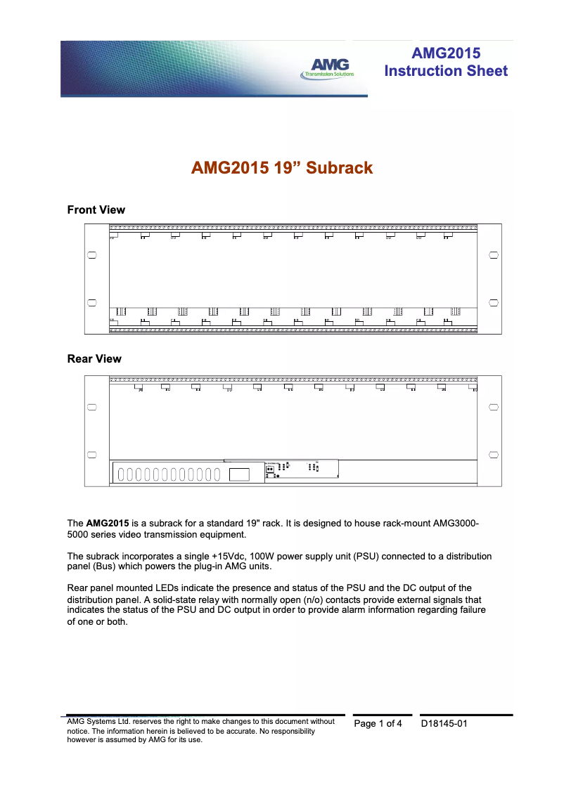 Page n°1 - Manuel utilisateur AMG 2015