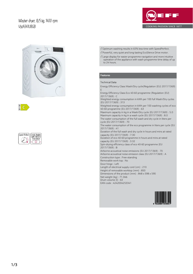 Image de la première page du manuel de l'appareil VNA341U8GB