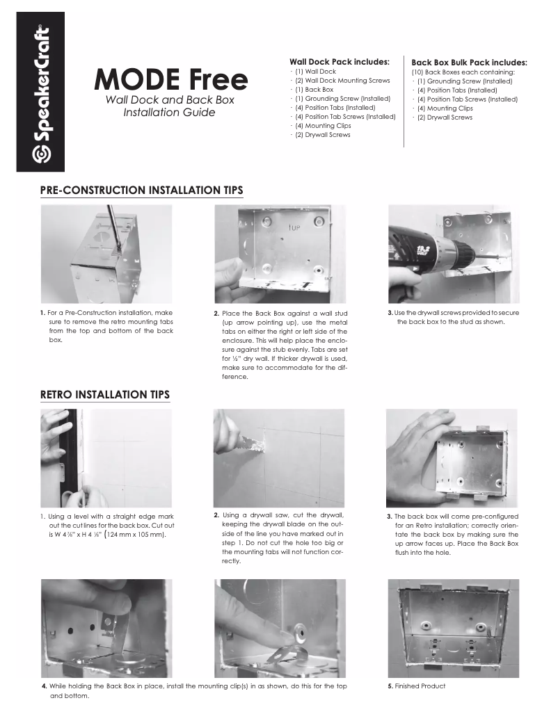 Page 1 de la notice Manuel utilisateur SpeakerCraft Mode Free