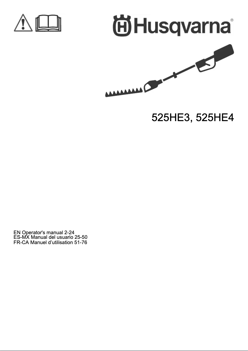 Page n°1 - Manuel utilisateur Husqvarna 525HE4