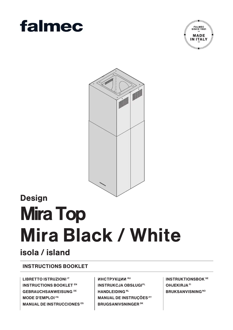 Page n°1 - Manuel utilisateur Falmec Mira