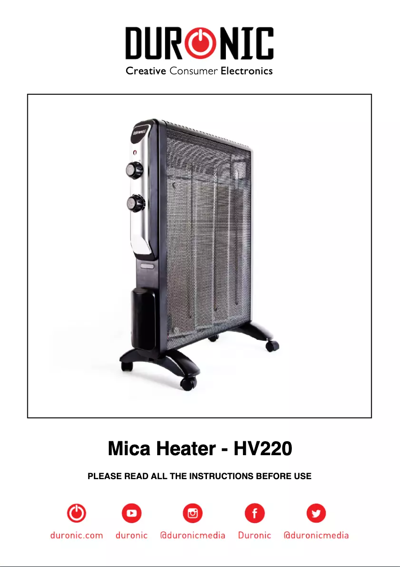Page 1 de la notice Manuel utilisateur Duronic HV220