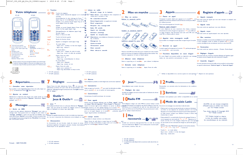 Page n°1 - Manuel utilisateur Alcatel One Touch 109