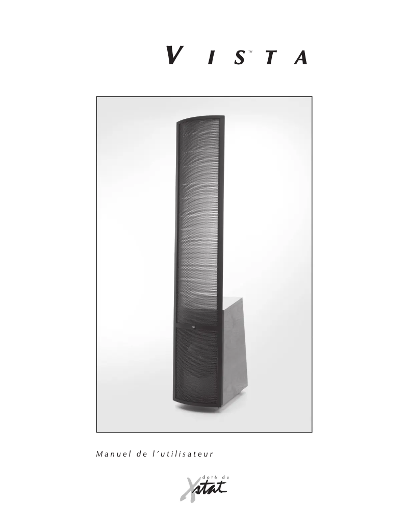 Page 1 de la notice Manuel utilisateur Martin Logan Vista