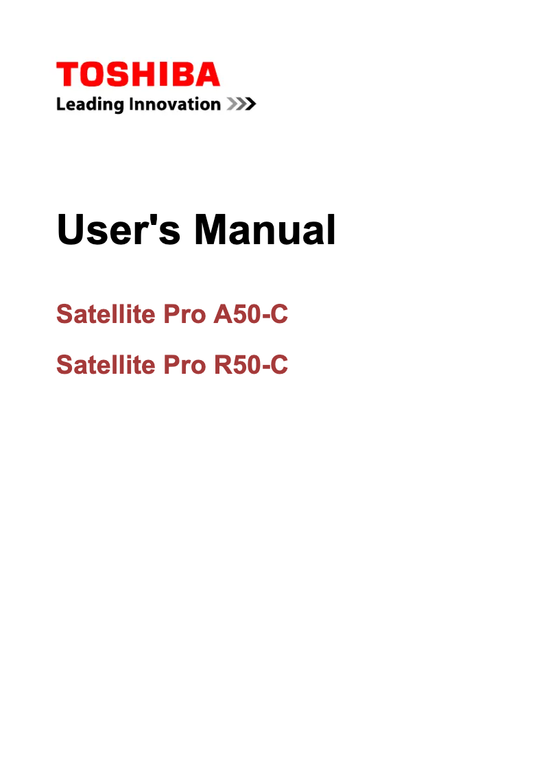 Image de la première page du manuel de l'appareil Satellite R50-C-1DL i3