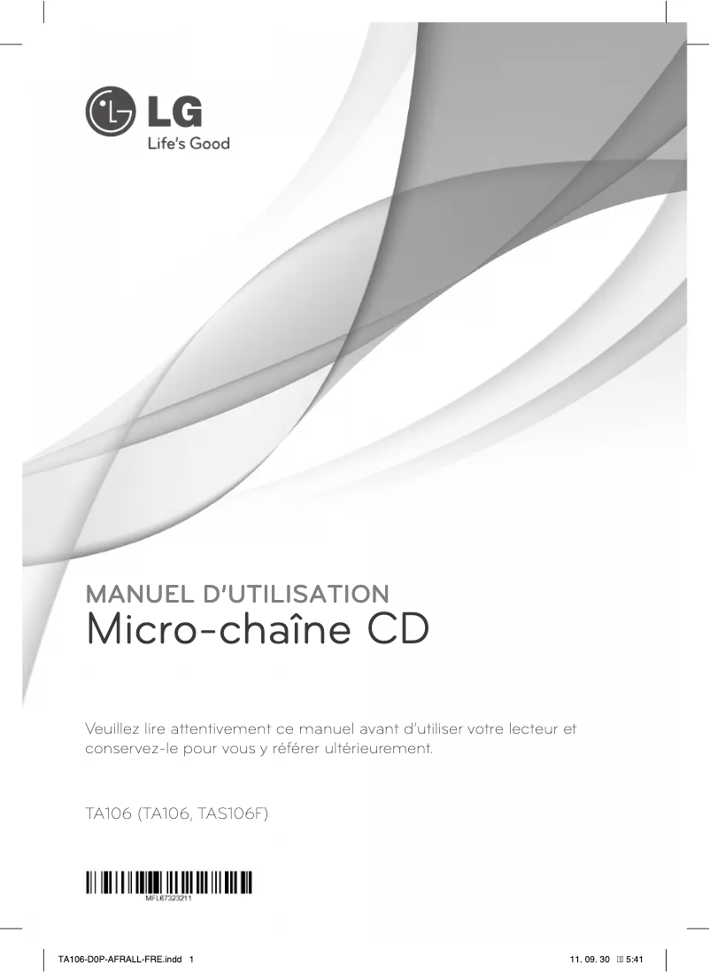 Image de la première page du manuel de l'appareil TA106