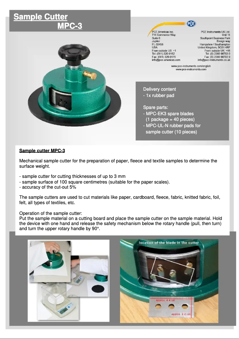 Page n°1 - Manuel utilisateur PCE Instruments MPC-3