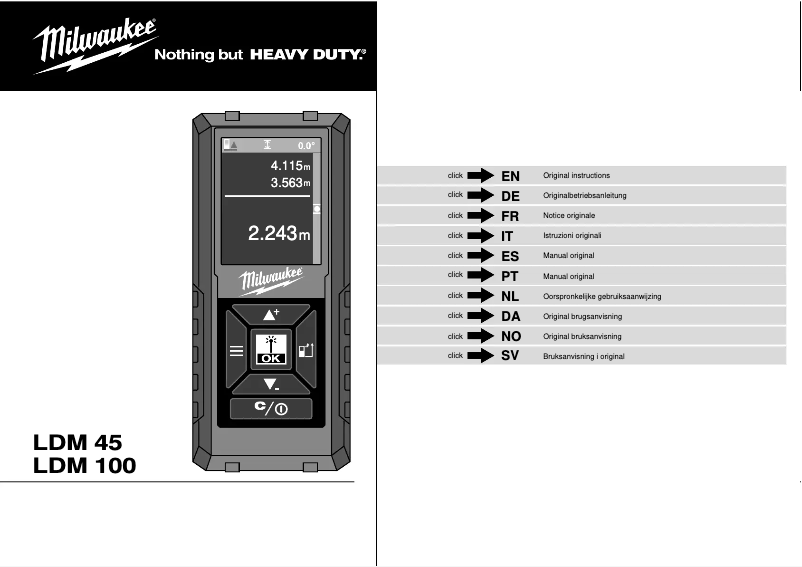 Page n°1 - Manuel utilisateur Milwaukee LDM 100