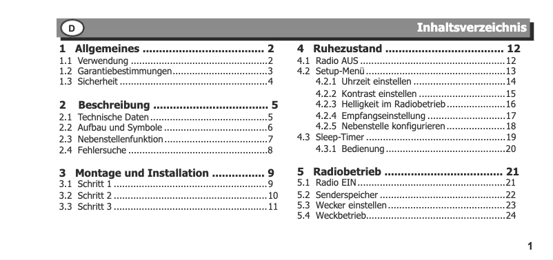 Page 1 de la notice Manuel utilisateur PEHA D 20.485.02
