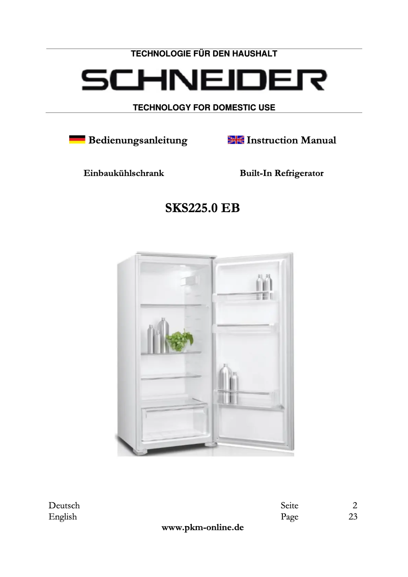 Image de la première page du manuel de l'appareil SKS225.0 EB