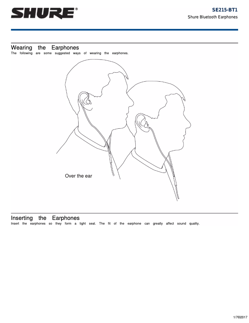 Image de la première page du manuel de l'appareil SE215-BT1