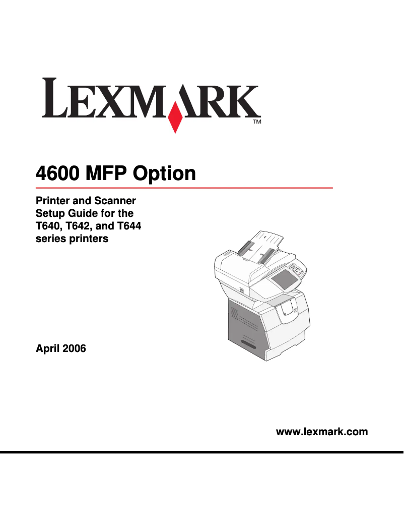 Image de la première page du manuel de l'appareil 4600 MFP Option