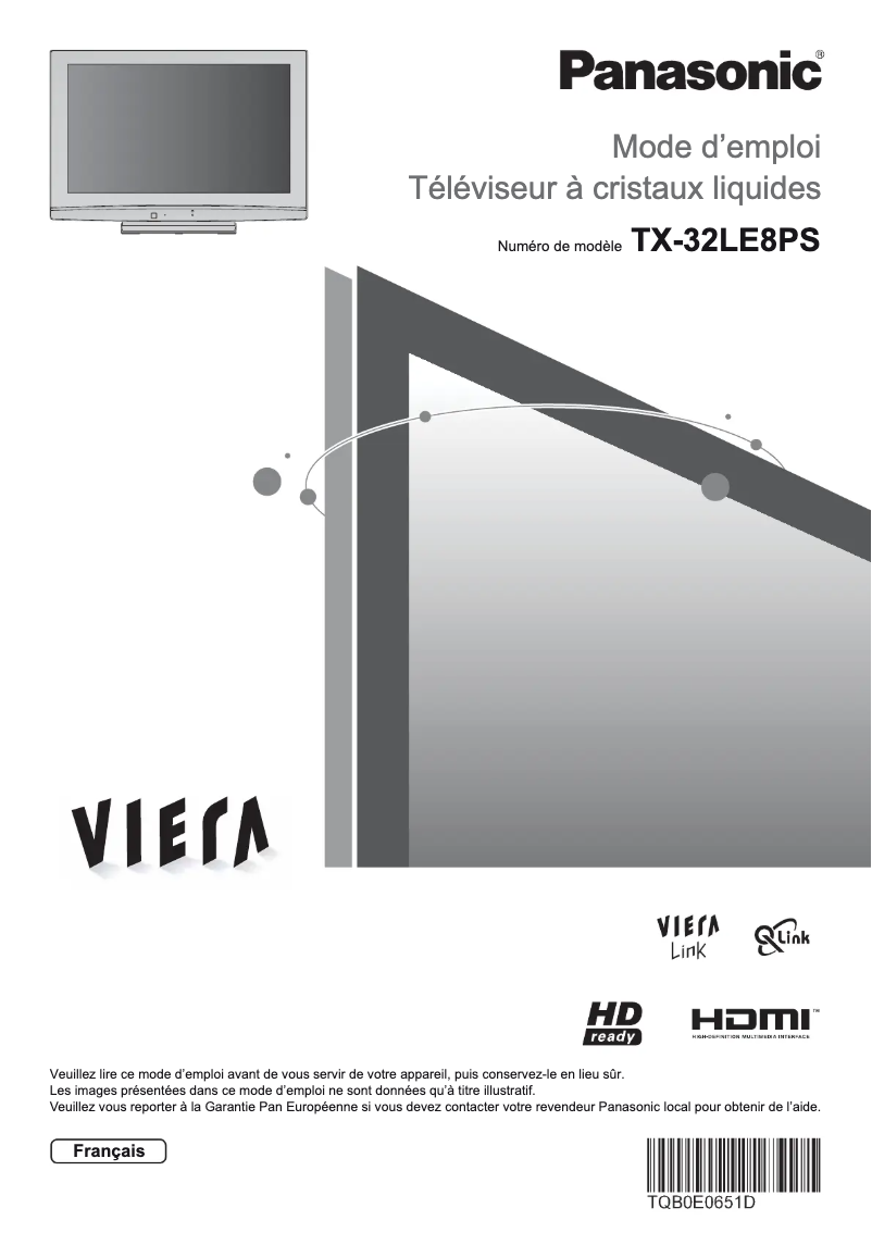 Page 1 de la notice Manuel utilisateur Panasonic Viera TX-32LE8PS