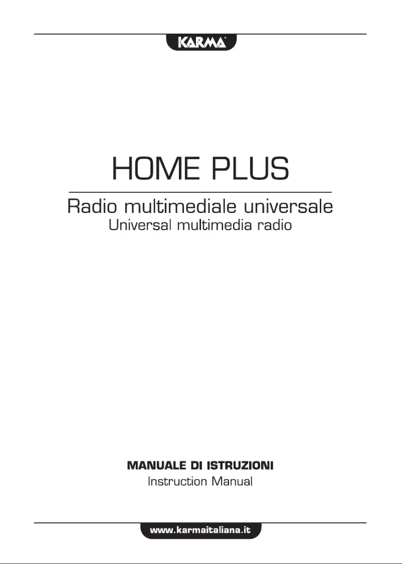 Page 1 de la notice Manuel utilisateur Karma HOME PLUS