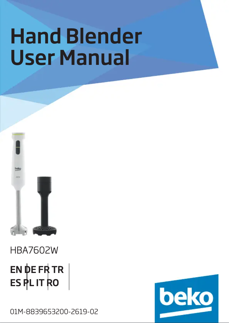 Page 1 de la notice Manuel utilisateur Beko HBA7602W