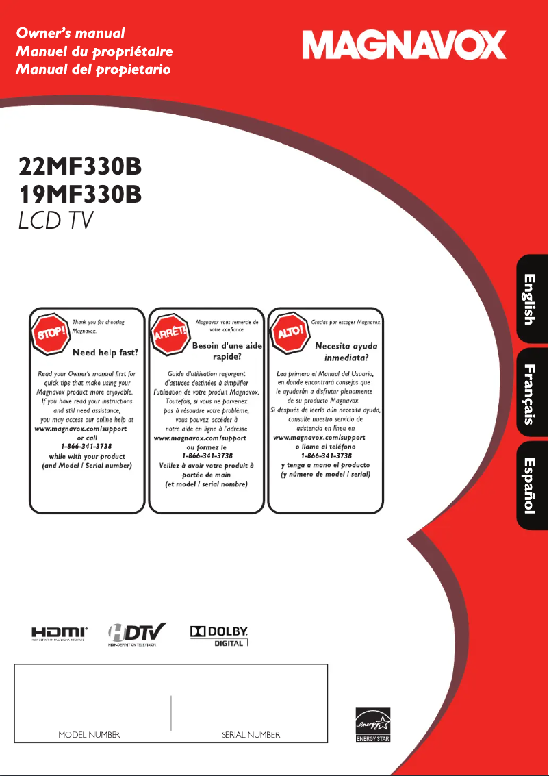 Image de la première page du manuel de l'appareil 19MF330B