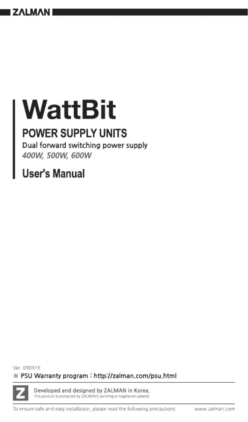 Image de la première page du manuel de l'appareil Wattbit ZM500-XE