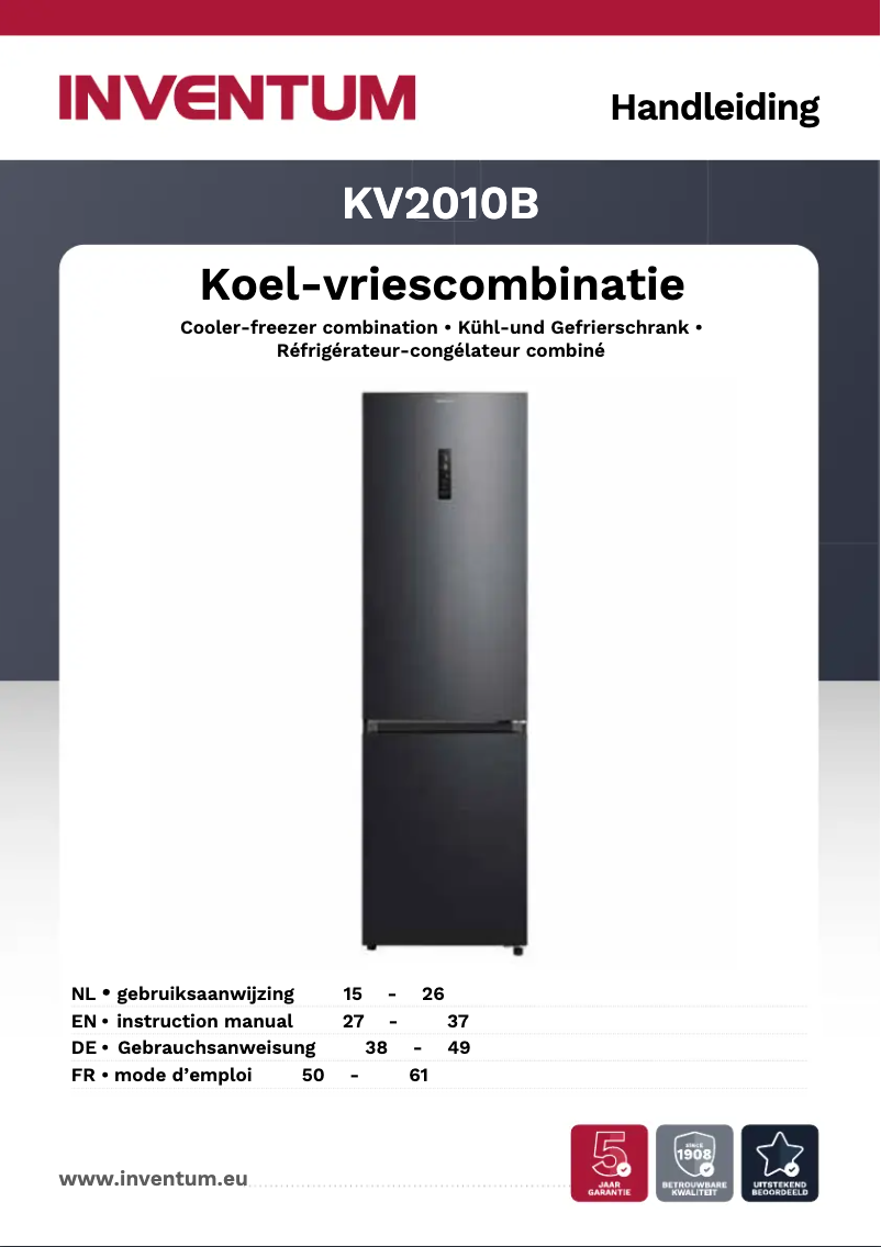 Image de la première page du manuel de l'appareil KV2010B