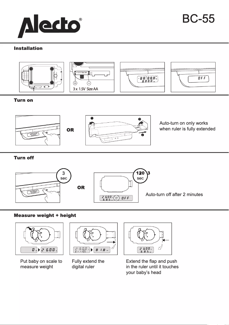 Page 1 de la notice Manuel utilisateur Alecto BC-55