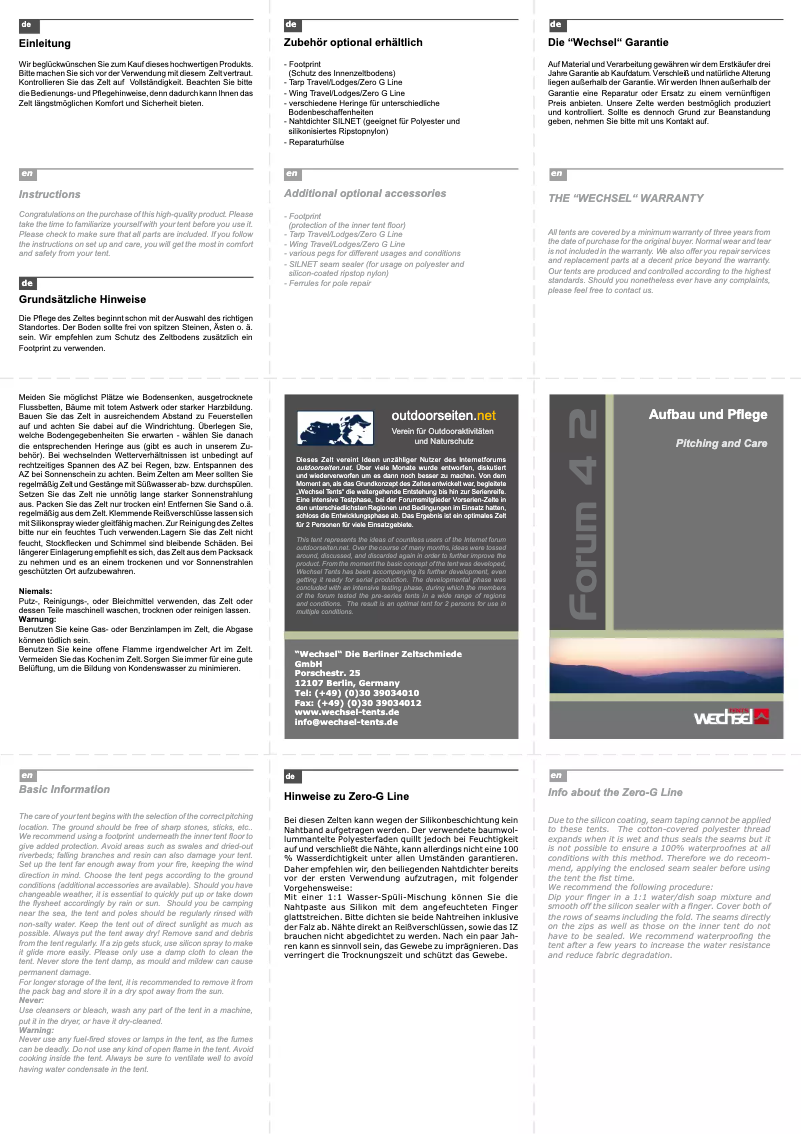 Página 1 del manual Manual de usuario Wechsel Travel Line Forum 42