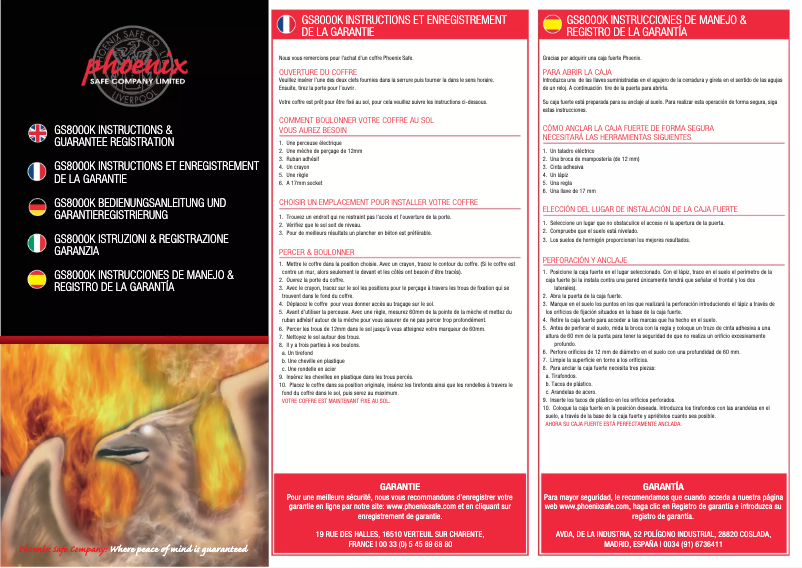 Page 1 de la notice Manuel utilisateur Phoenix Lacerta GS8001K