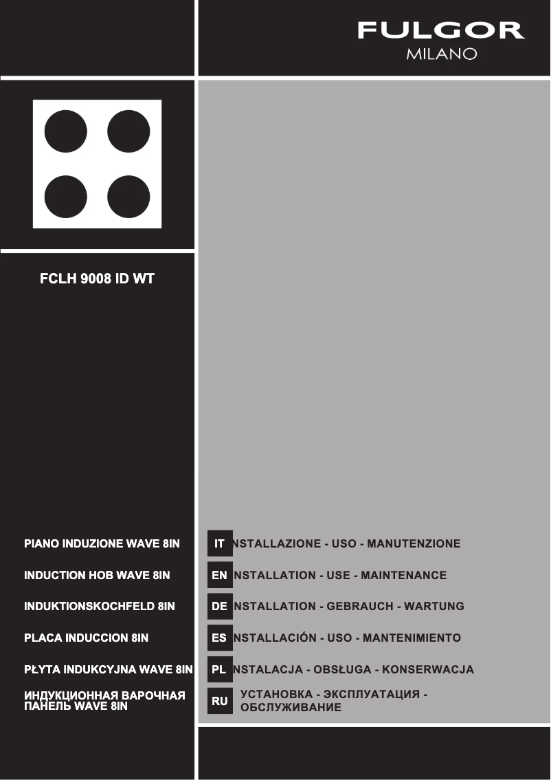Page 1 de la notice Guide d'installation Fulgor Milano FCLH 9008 ID WT