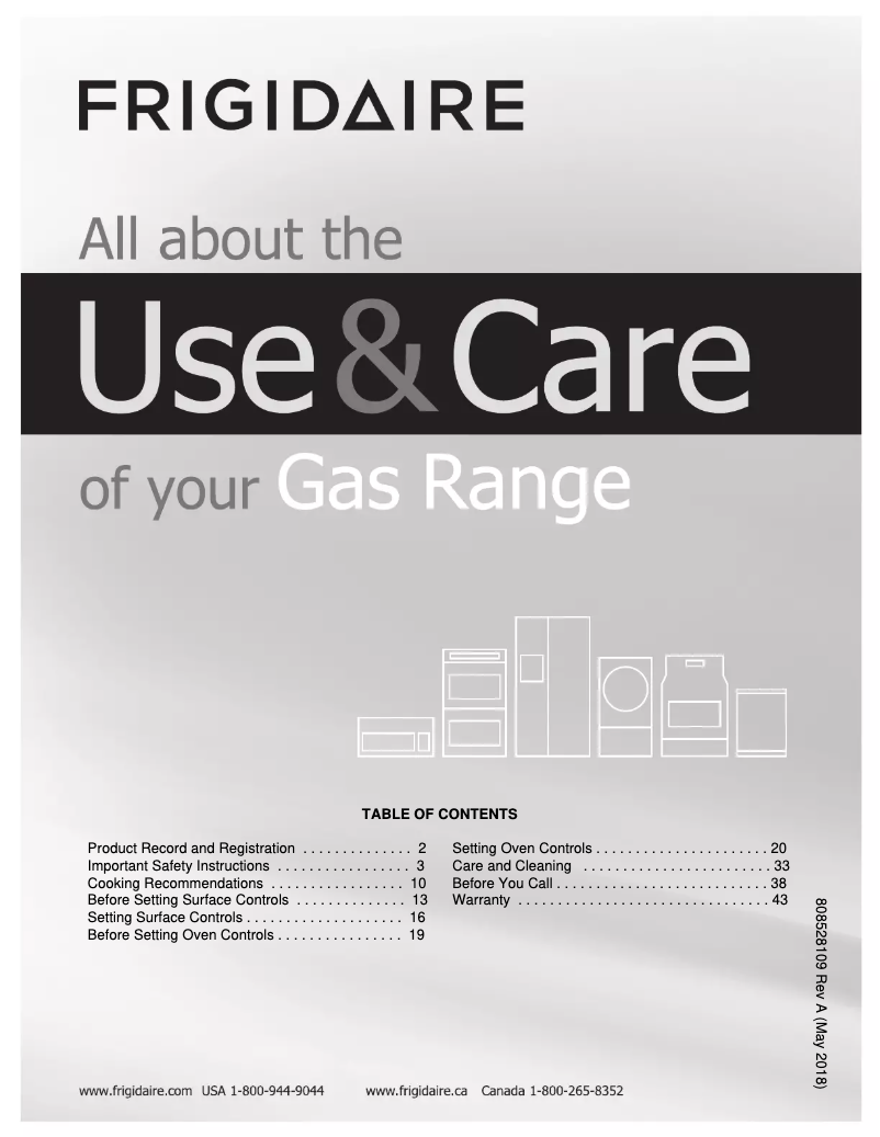 Page n°1 - Manuel utilisateur Frigidaire FFGF3054TW