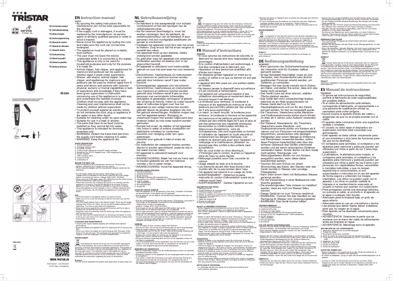 Page n°1 - Manuel utilisateur TriStar TR-2563