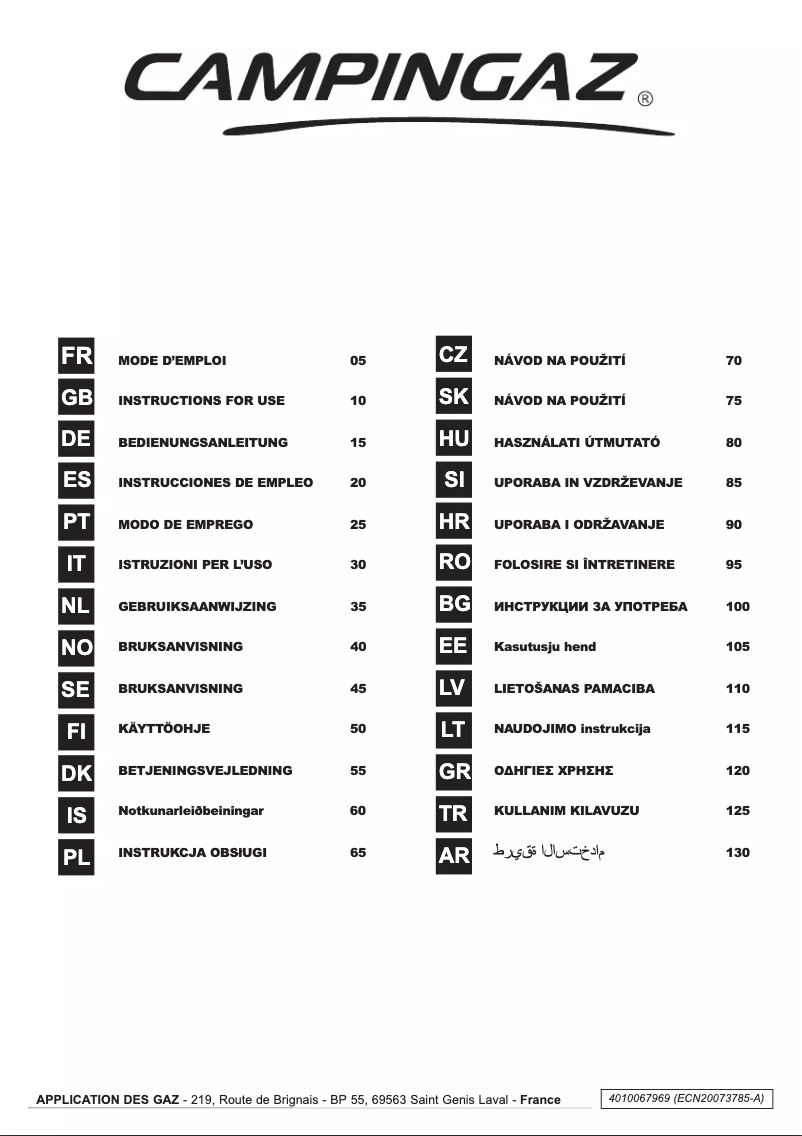 Page 1 de la notice Manuel utilisateur Campingaz 3 Series Select S