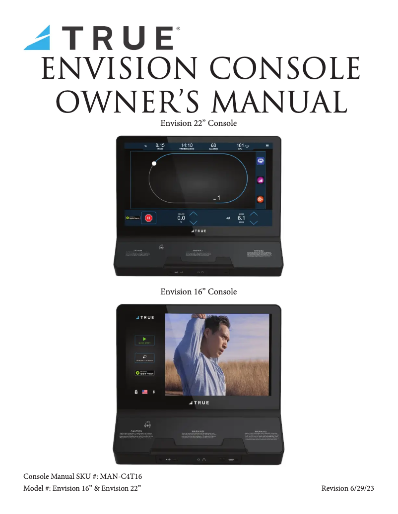 Page 1 de la notice Manuel utilisateur True Envision II