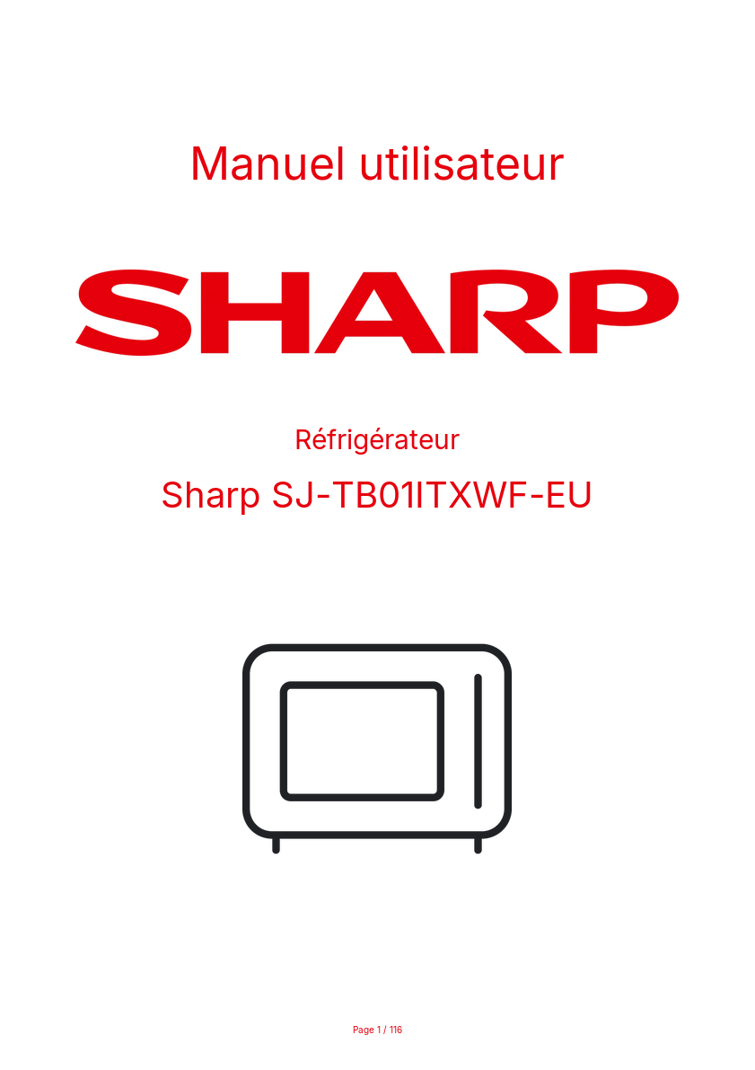 Page n°1 - Manuel utilisateur Sharp SJ-TB01ITXWF-EU