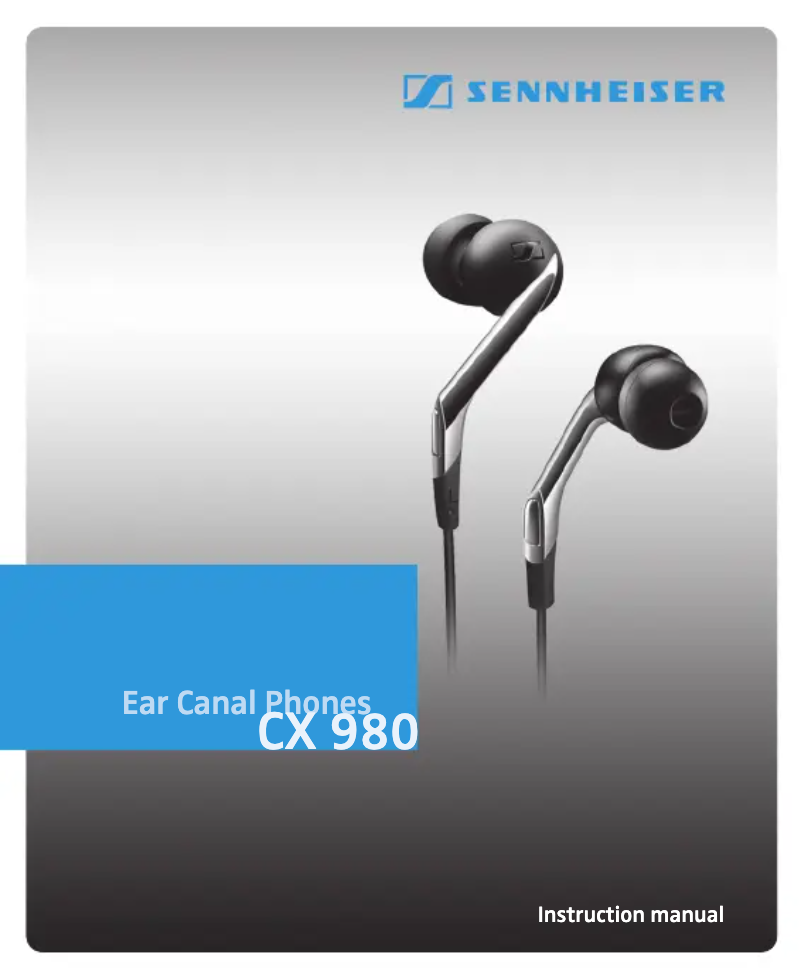 Page n°1 - Manuel utilisateur Sennheiser CX 980