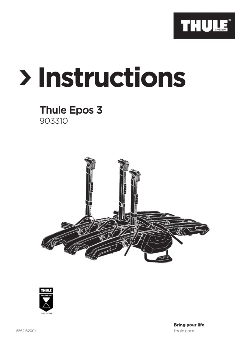 Page n°1 - Manuel utilisateur Thule Epos 3