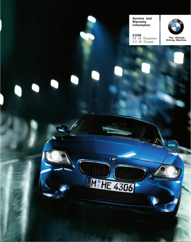 Page 1 de la notice Manuel utilisateur BMW Z4 M Roadster (2008)