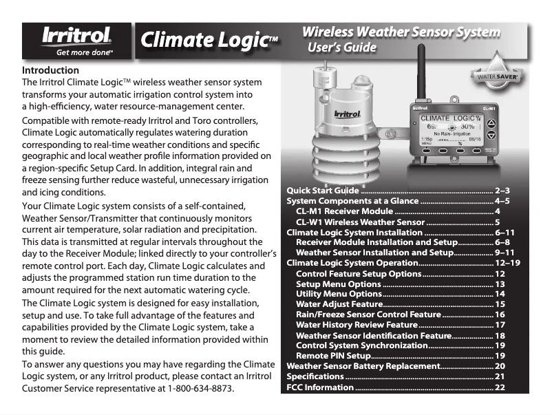 Image de la première page du manuel de l'appareil CL-W1