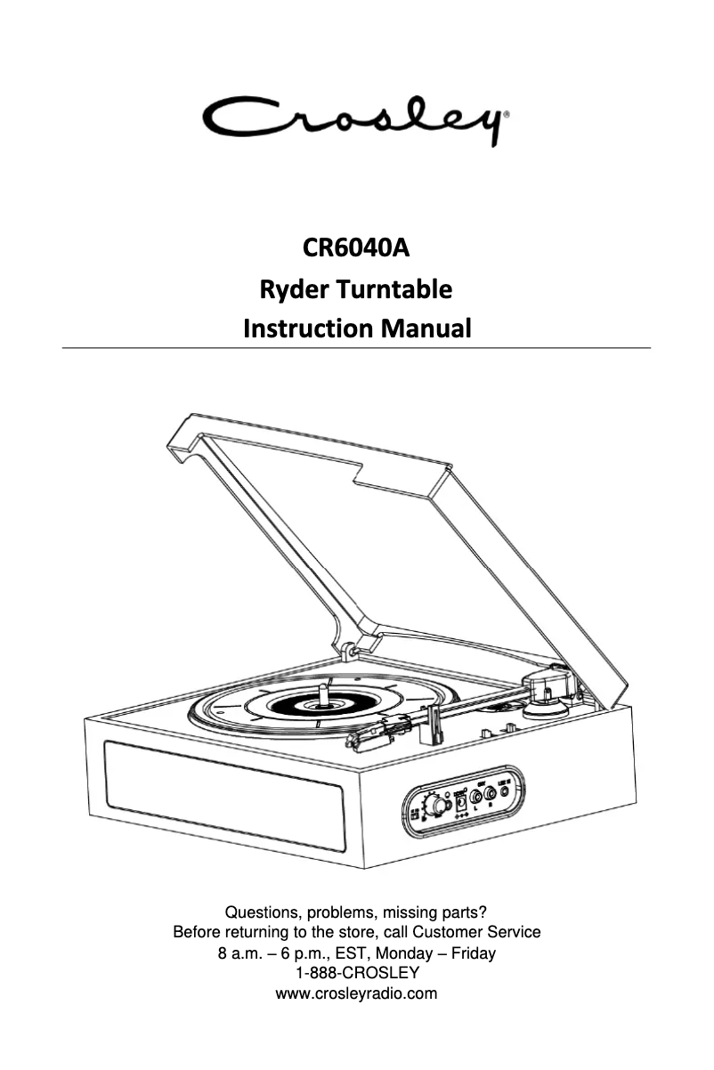 Image de la première page du manuel de l'appareil Ryder CR6040A