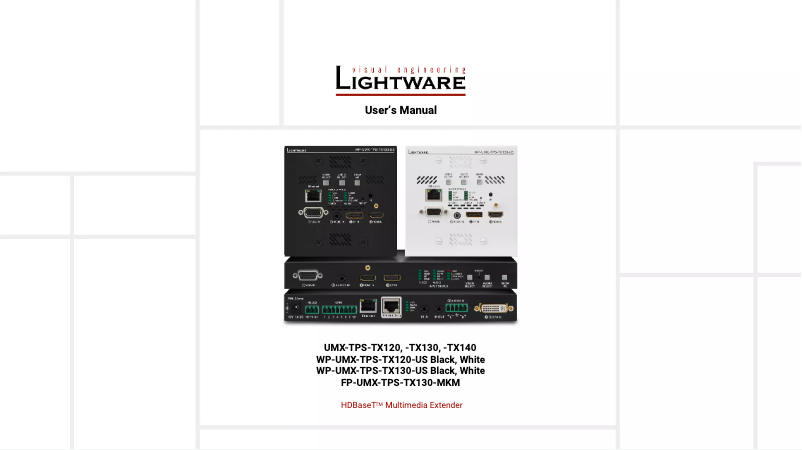 Page n°1 - Manuel utilisateur Lightware UMX-TPS-TX120
