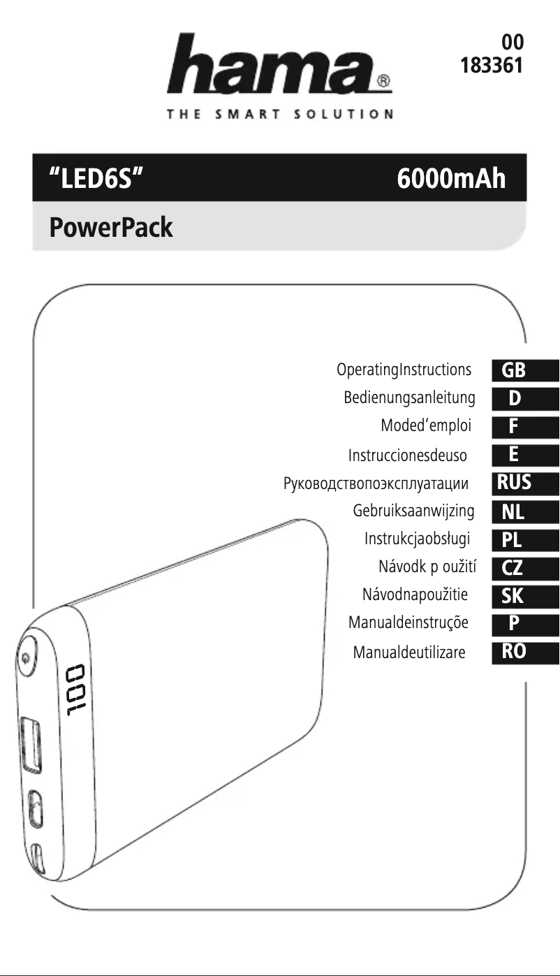 Page n°1 - Manuel utilisateur Hama LED6S 00183361