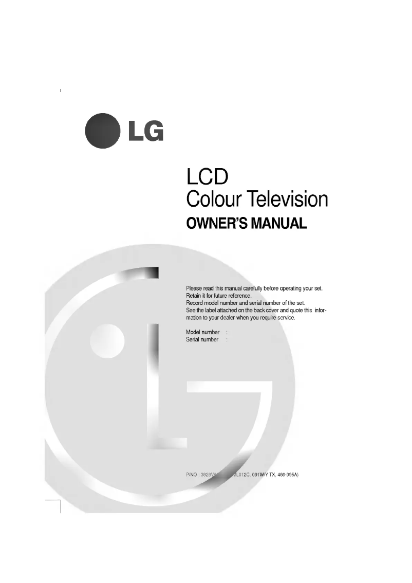 Image de la première page du manuel de l'appareil RT-15LA60