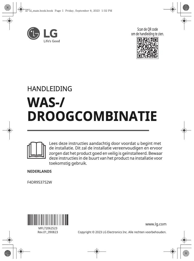 Image de la première page du manuel de l'appareil F4DR9537S2W