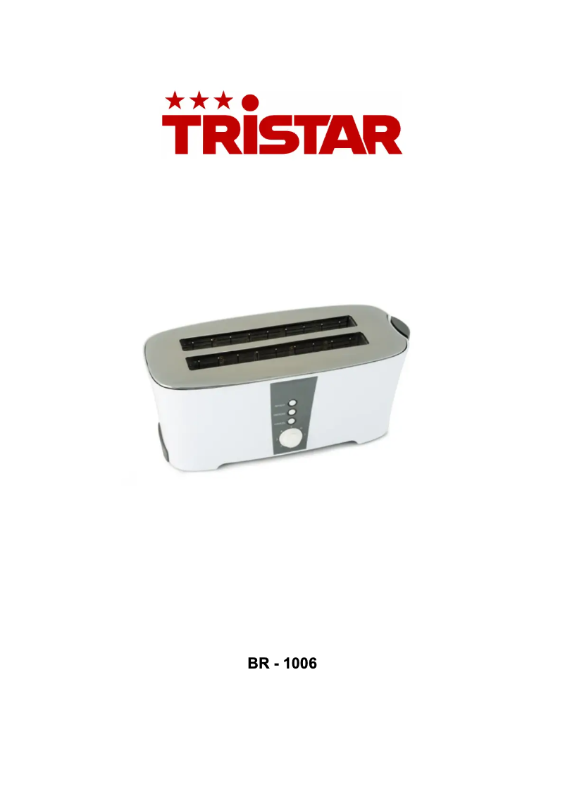 Page n°1 - Manuel utilisateur TriStar BR-1006