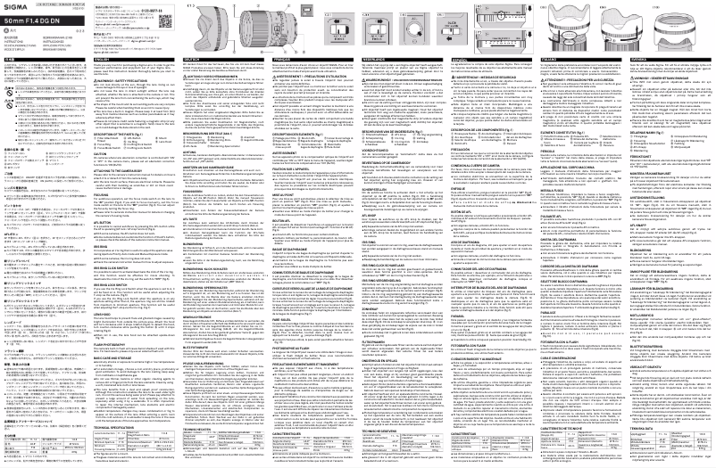Imagen de la primera página del manual del dispositivo 50mm F1.4 DG DN