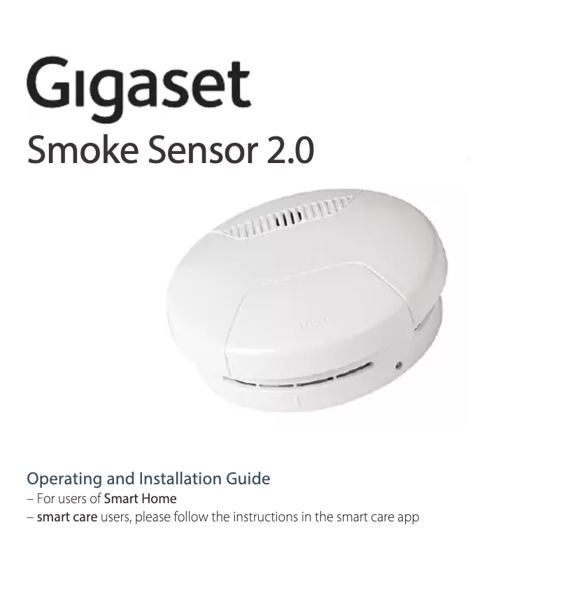 Page 1 de la notice Manuel utilisateur Gigaset Smoke Sensor 2.0