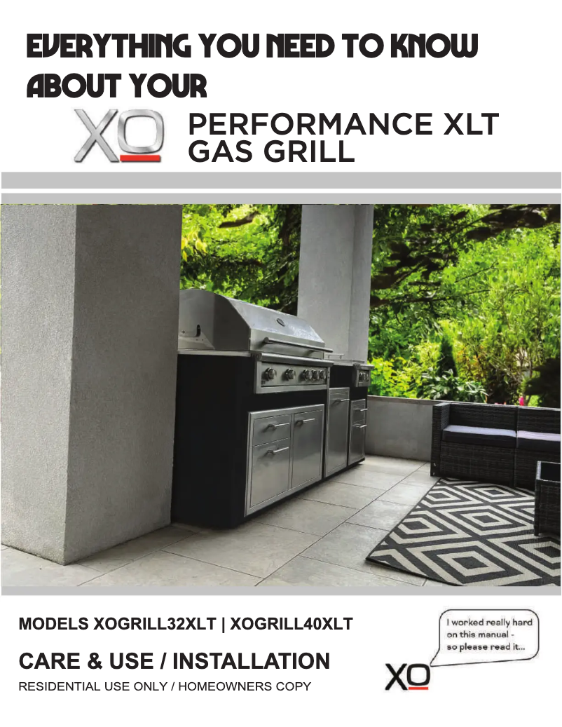 Page n°1 - Manuel utilisateur XO XOGRILL32XLTN